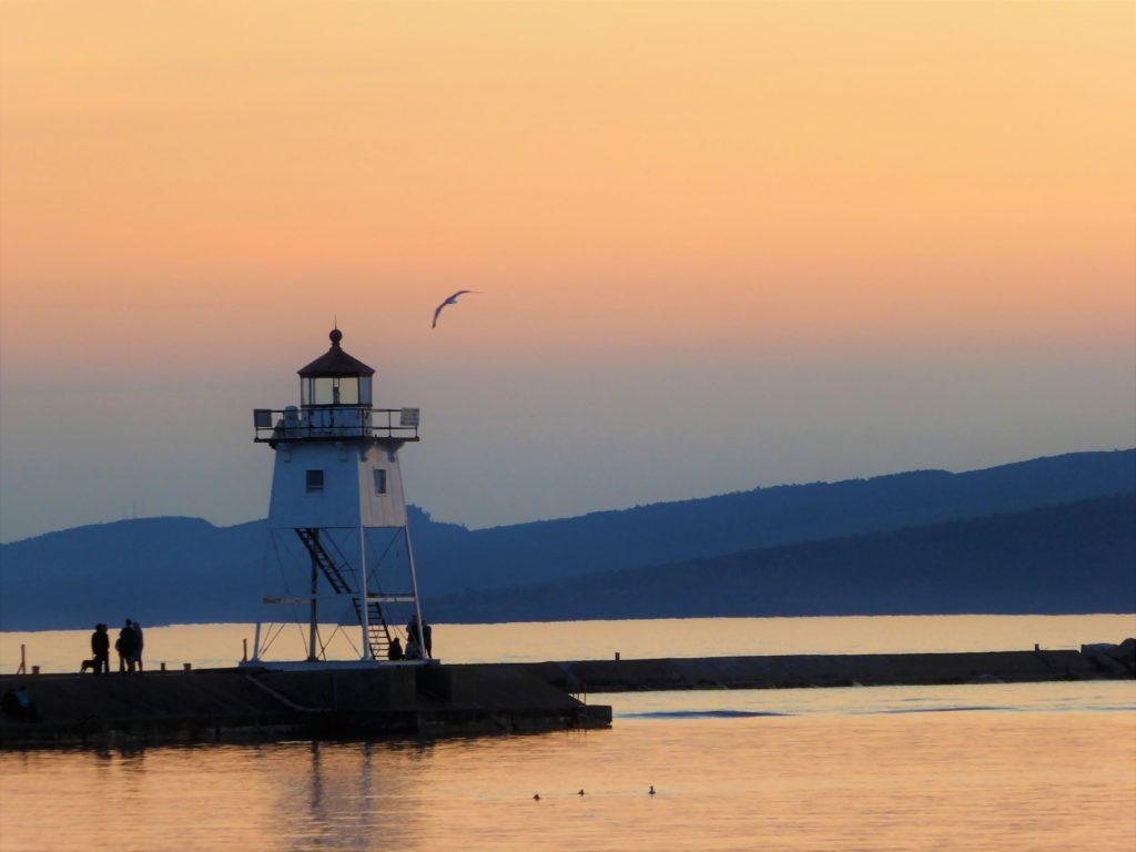 Grand Marais Harbor at sunset